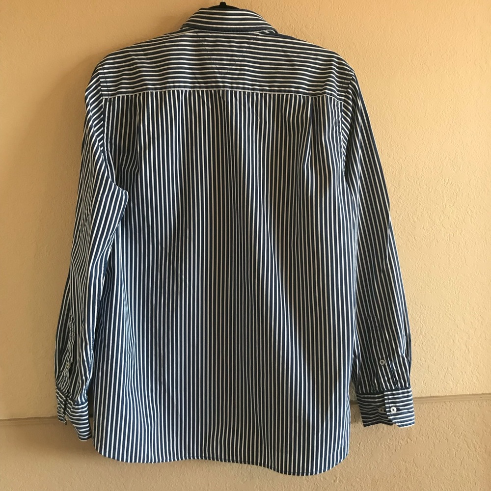 Tommy Hilfiger Navy Stripe Button Down Shi - image 4